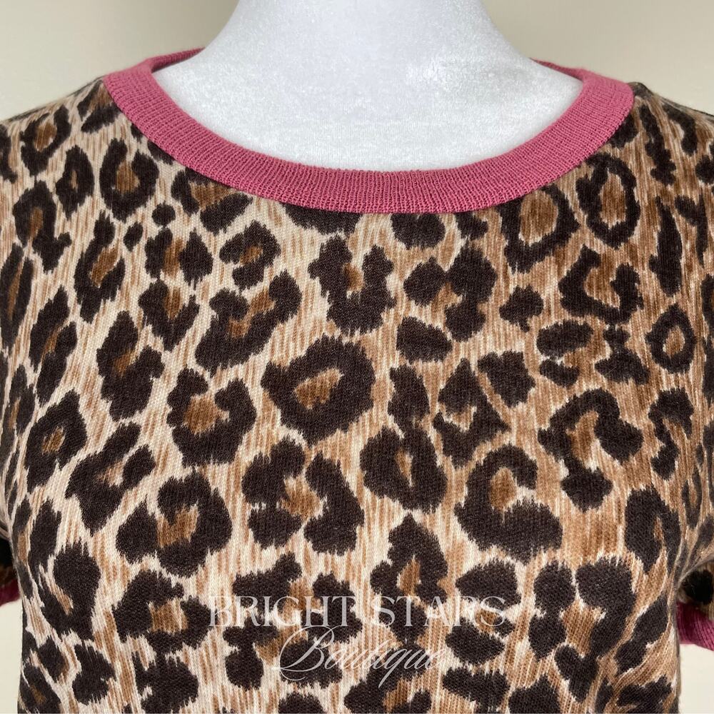 Extremely Rare Leopard Print Designer Top ASO Lorelai Gilmore Girls Brown Pink - Picture 8 of 15